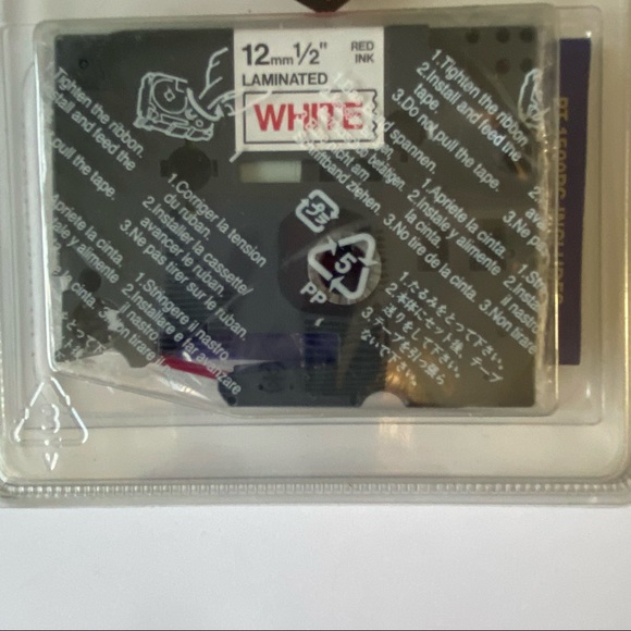 Brother P-Touch TZ-232 12mm 1/2 “ NEW Red on White Laminated Tape 26 Ft. - Picture 5 of 9